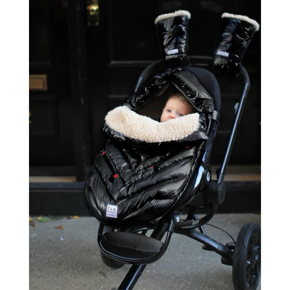 7 AM Enfant Polar Igloo Footmuff For Car Seat Stroller Quilted Plush 0-6m Blue